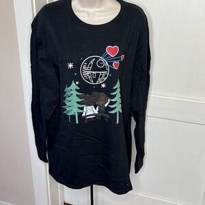 Star Wars Valentine Han And Leia Long Sleeve T-Shirt Black Size Large Nwot Unise